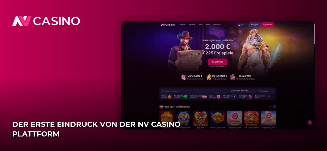Der erste Eindruck von der NV Casino Plattform