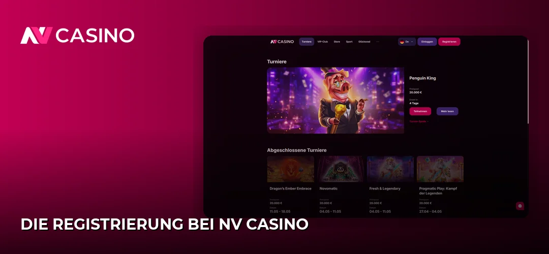 Die Registrierung bei NV Casino