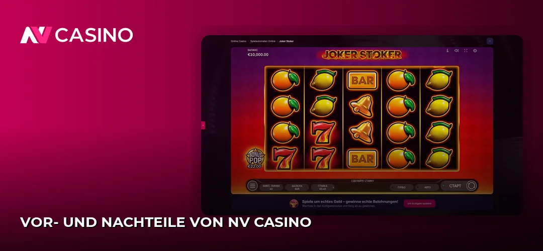 Vor- und Nachteile von NV Casino